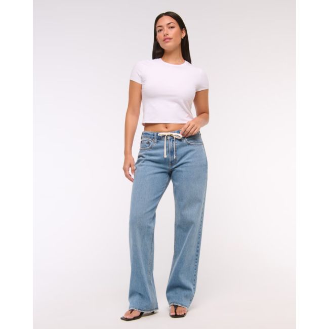 Abercrombie & Fitch Curve Love Low Rise Baggy Jeans