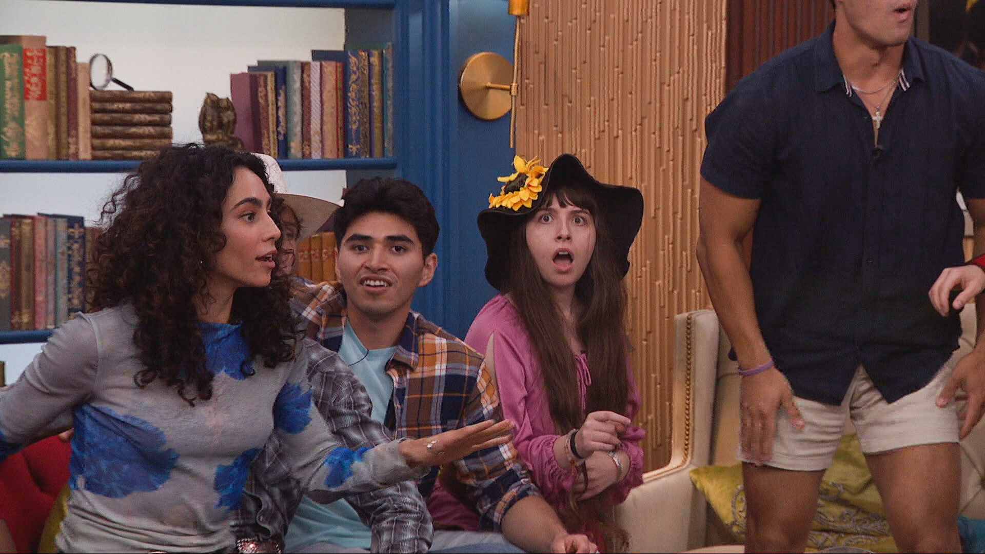 BIG BROTHER 27 Wednesday July 10,  on the CBS Television Network and streaming on Paramount+ (live and on-demand for Paramount+ with SHOWTIME subscribers, or on-demand for Paramount+ Essential subscribers the day after the episode airs)* Pictured: Morgan Pope, Adrian Rocha and Ava Pearl. Photo: CBS ©2025 CBS Broadcasting, Inc. All Rights Reserved. Highest quality screengrab available.