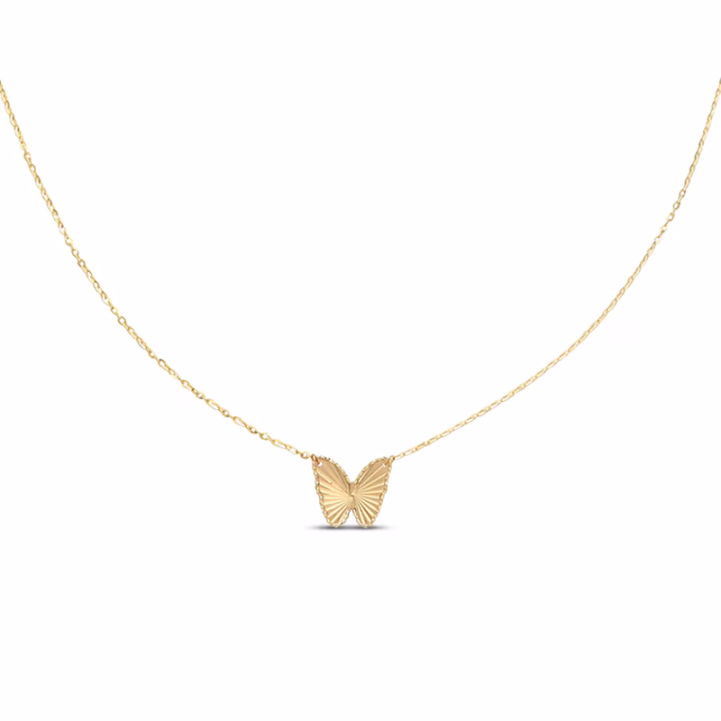 Diamond-Cut Butterfly Necklace