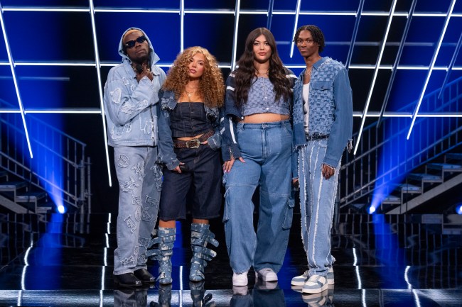 Building The Band. (L to R) Donzell Taggart, Aaliyah Larsen, Katie Roeder, Cameron Goode in season 1 of Building The Band.