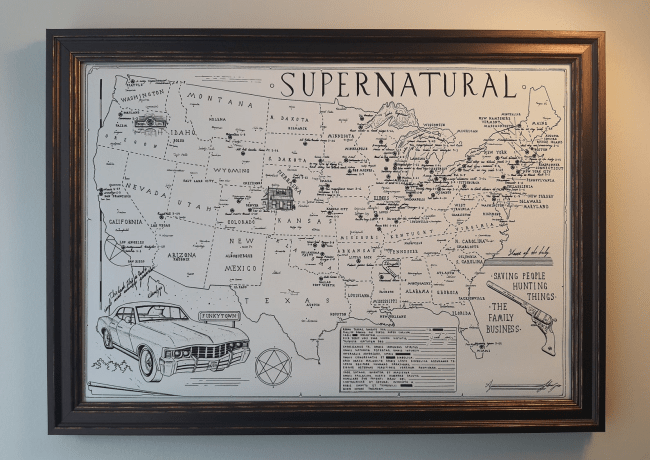 Fan Art Hand Drawn SUPERNATURAL Map