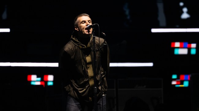 Liam Gallagher of Oasis performs during the opening night of their Live '25 Tour at Principality Stadium on July 04, 2025 in Cardiff, Wales.