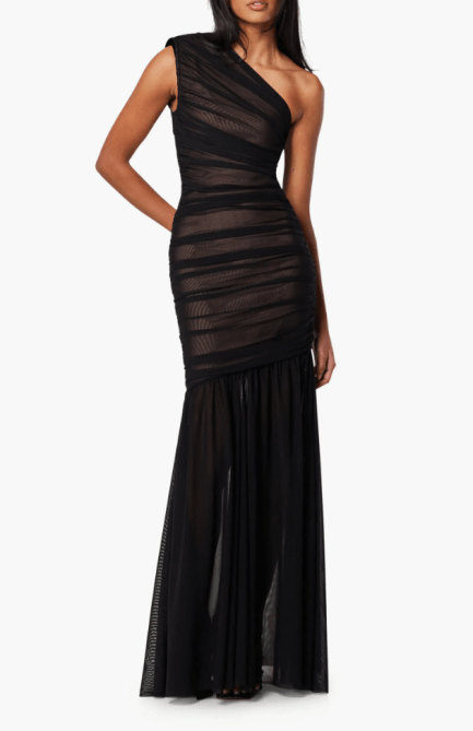 Elliatt Vienna Ruched One-Shoulder Gown