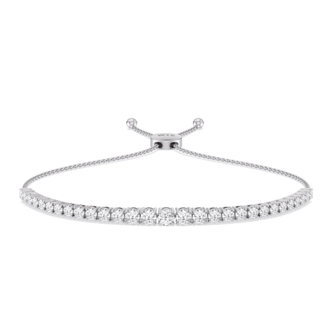 With Clarity Graduating Tennis Lab Created Diamond Bolo Bracelet