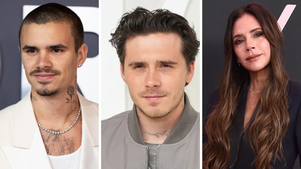 Romeo, Brooklyn and Victoria Beckham