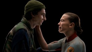 TRANGER THINGS: SEASON 5. (L to R) Finn Wolfhard as Mike Wheeler and Millie Bobby Brown as Eleven in Stranger Things: Season 5