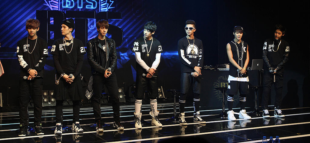 SEOUL, SOUTH KOREA - JUNE 15: BTS perform onstage during their showcase at Ilchi art hall on June 15, 2013 in Seoul, South Korea. (Photo by ilgan Sports/Multi-Bits via Getty Images).