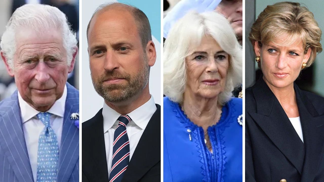 King Charles, Prince WIlliam, Queen Camilla, Princess Diana